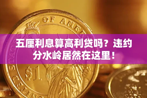 武汉五厘利息算高利贷吗？违约分水岭居然在这里！