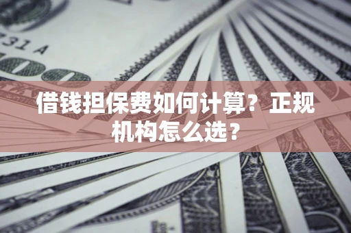 武汉借钱担保费如何计算？正规机构怎么选？