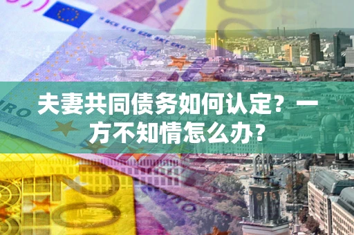 武汉夫妻共同债务如何认定？一方不知情怎么办？