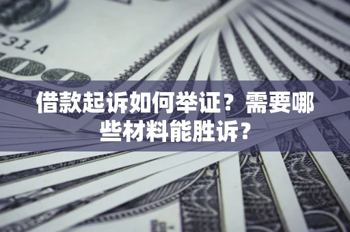 武汉借款起诉如何举证？需要哪些材料能胜诉？