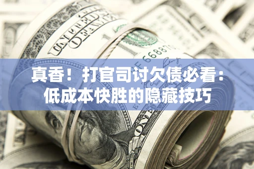 武汉真香！打官司讨欠债必看：低成本快胜的隐藏技巧